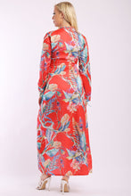 Load image into Gallery viewer, Long Sleeve Tropical Kimono Dress
