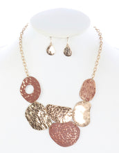 Load image into Gallery viewer, Hammered Necklace and Earring Set
