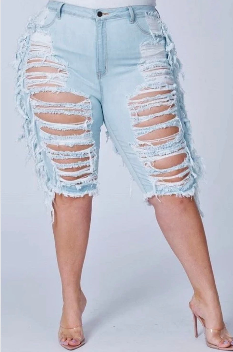 “Cut Up” Bermuda Shorts