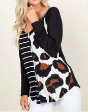 Load image into Gallery viewer, Striped And Animal Print Shirt
