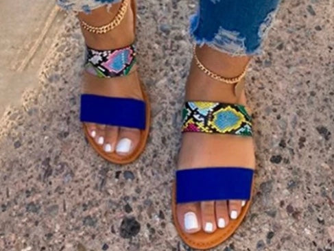 Multi colored snakeskin discount sandals