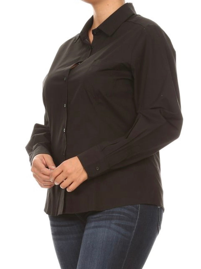 Plus Size Button Up Shirt