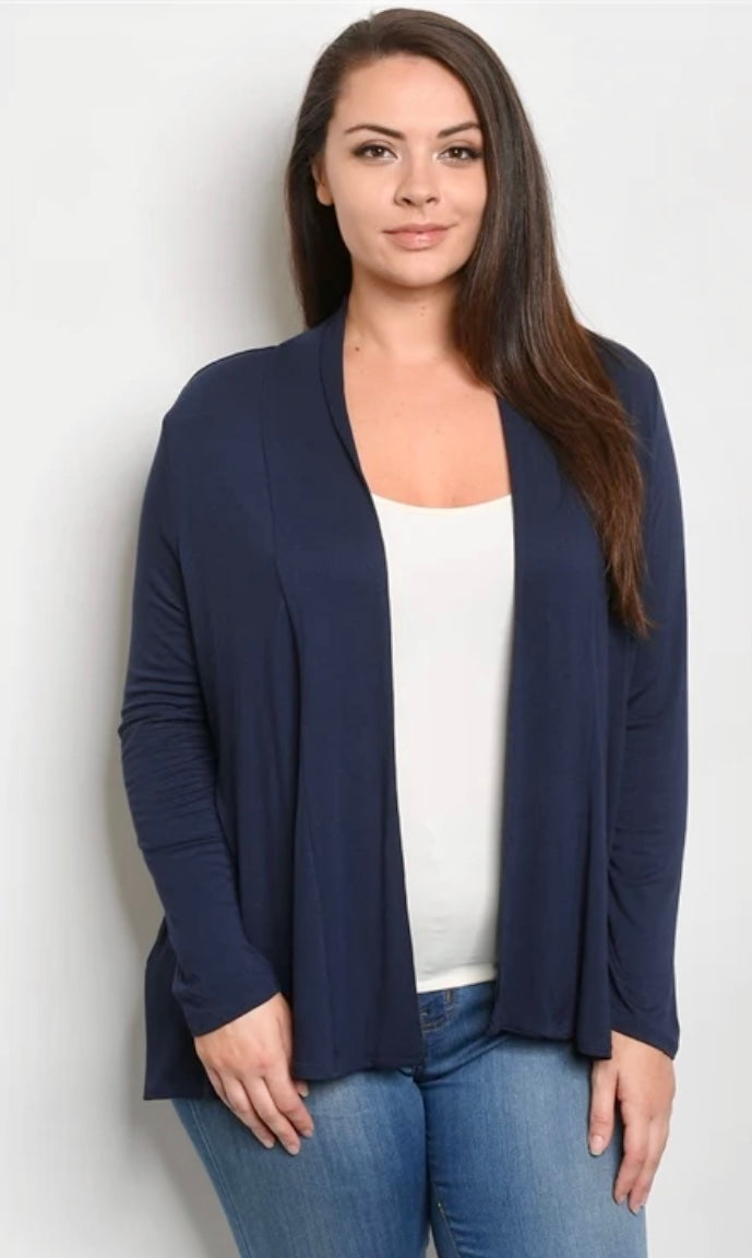 Plus Size Long Sleeve Cardigan