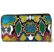 Load image into Gallery viewer, Multi Colored Snake Print Wallet
